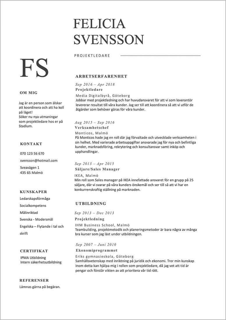 målsättning cv